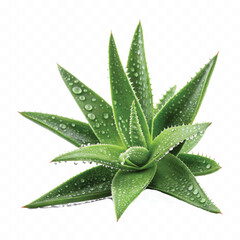 realistic 3d Aloe Vera pup with water drops isolated on white background