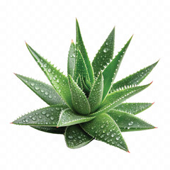 realistic 3d Aloe Vera pup with water drops isolated on white background