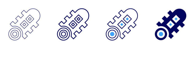 Roller icon in 4 different styles. Thin Line, Line, Bold, and Bold Line. Duotone style. Editable stroke