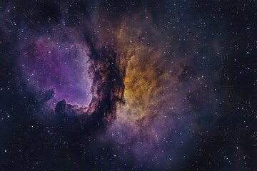 Fototapeta premium Stunning cosmic nebula displaying vibrant colors and intricate patterns in deep space