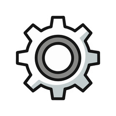 Minimalist Gear Icon with Eight Teeth – Simple Vector Design