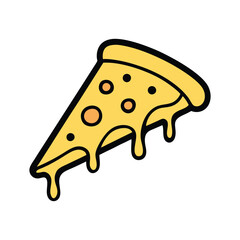 Dripping Slice of Cartoon Pizza – Fun Vector Illustration