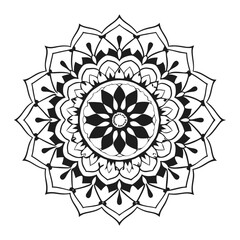 Detailed Monochrome Mandala Line Art