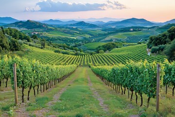 Naklejka premium Casale Marittimo village, vineyards, and landscape in Maremma, Tuscany, Italy