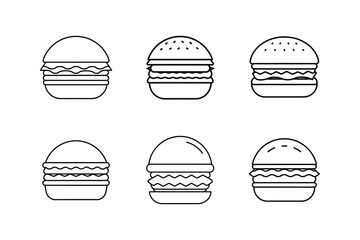 burgers icon line art vector illustration