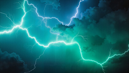 Glowing energy storm illuminating cosmic clouds, vibrant chaos