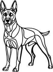 Belgian Malinois dog mascot logo design concept vector illustration white background