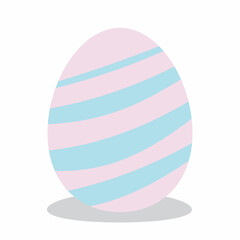 Happy Easter.Set of Easter eggs with different textures on a white background.Spring holiday. Vector Illustration isolated. Happy easter eggs