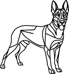Belgian Malinois dog mascot logo design concept vector illustration white background