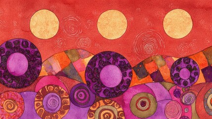 Abstract Watercolor Art Representing a Vibrant Galactic Landscape