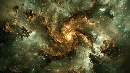 Obraz premium Abstract Watercolor Art of a Swirling Galaxy in Rich Colors