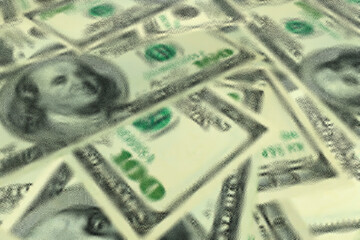 Abstract image of American dollars in distorted form