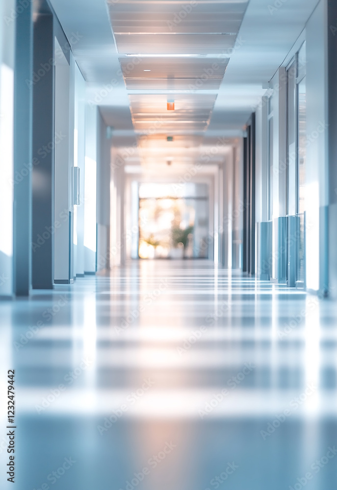 Poster bright and spacious office space in an unfocused view. modern blurred background photo for banner us