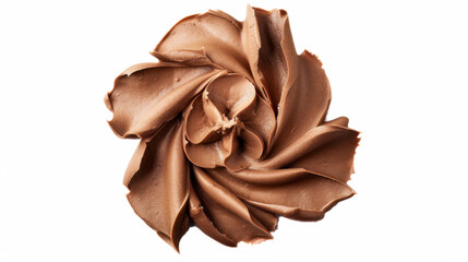 chocolate, brown cream, isolated on white background
