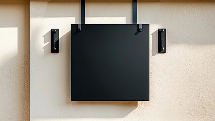 Black empty outdoor signage mockup to add company logo 