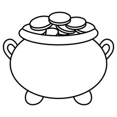 cute kawaii Groovy Retro Pod of gold outline cartoon doodle illustration