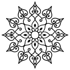 Elegant Lace Line Art Vector