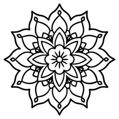 Elegant Lace Line Art Vector