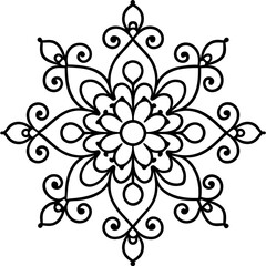 Elegant Lace Line Art Vector