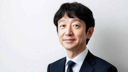 poised corporate leader in suit, exuding confidence and professionalism