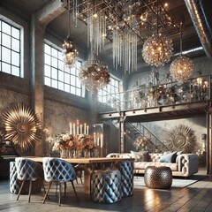 Glam Industrial A mix of glamorous and industrial elements creat