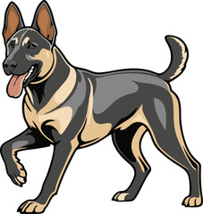 Belgian Malinois dog mascot logo design concept vector illustration white background