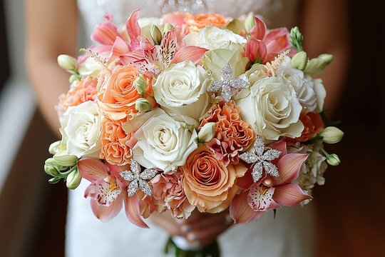 Orchids, often used in bridal bouquets, symbolize timeless romance and convey love and commitment on special occasions