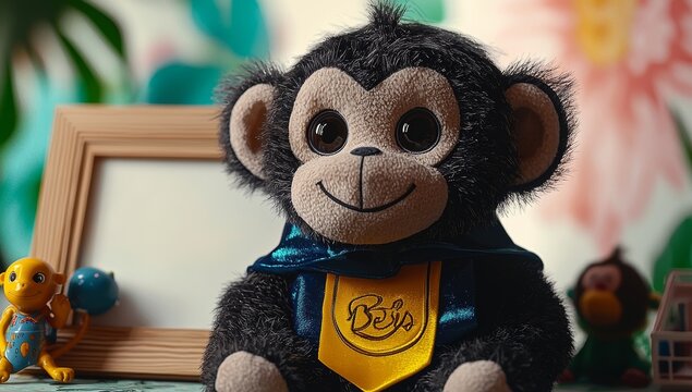 A lovable plushy dressed up in a little graduation cap, celebrating a notable day