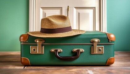suitcase and hat