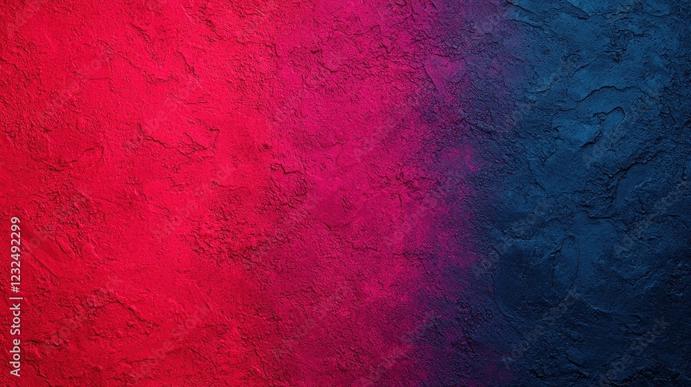 Poster textured gradient wall with red and blue color transition background