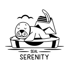 Comic style sticker of seal serenity

