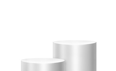 White product display podium in studio room, for display presentation PNG transparent.