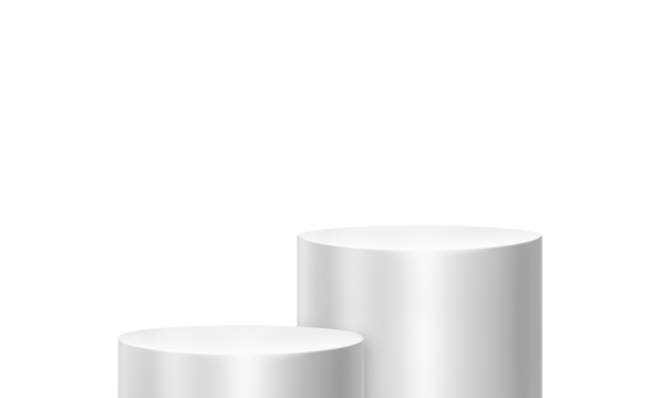 White product display podium in studio room, for display presentation PNG transparent.