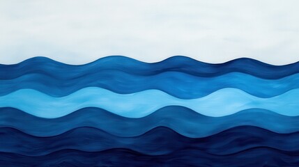 Obraz premium Abstract Waves in Blue Shades with Smooth Fluid Movement