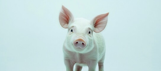Adorable Piglet Portrait: A Close-Up of a Pink Pig