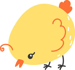 Little Yellow Chick Pecking Feed