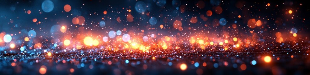 Obraz premium Tiny sparkles float down softly onto a serene surface in a slow-motion dream sequence