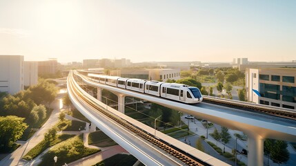 Fototapeta premium Futuristic Cityscape at Sunrise