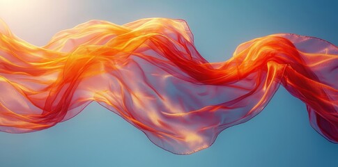 A pastel sky provides a serene backdrop for a slow-motion video of an airy curtain