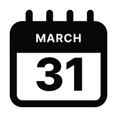 Fototapeta premium March 31 calendar icon design vector illustration