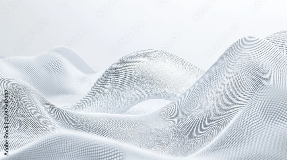 Poster gradient white and gray wave pattern on a light background. represents abstract digital technology a