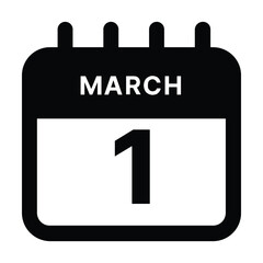 March 1 calendar icon design vector illustration