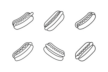hot dogs line art vector illustration