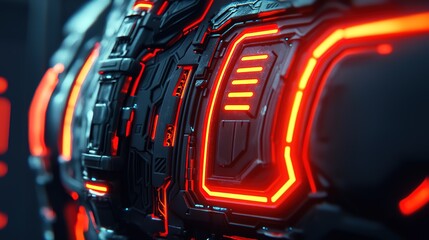 Obraz premium Futuristic sci-fi design of organic flowing structures virtual realm digital artwork neon environment close-up viewpoint