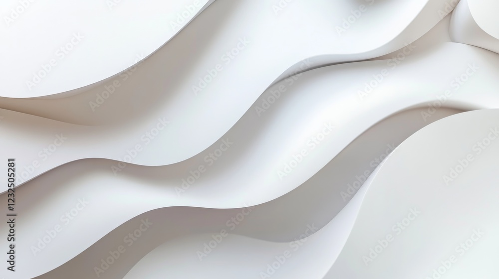 Poster white background with smooth color transition and stylish curved lines.