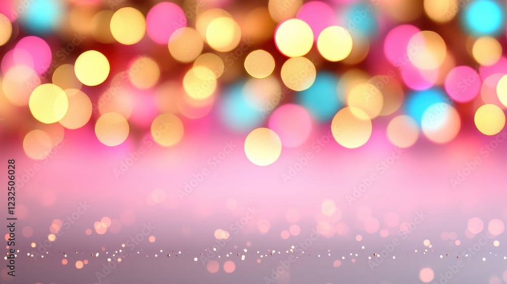 Poster soft focus background with colorful bokeh and glittering lights