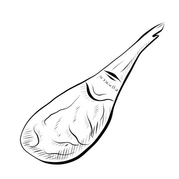 prosciutto sketch, black and white clip art preview