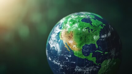 Fototapeta premium Vibrant Close-Up of Earth Showing North America and Ocean Details
