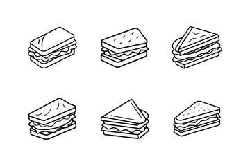 sandwiches line art vector illustration