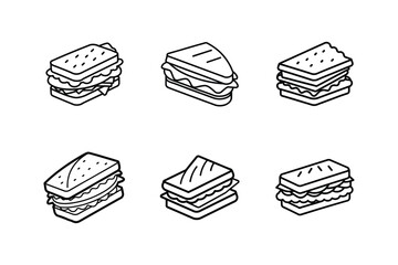 sandwiches icon line art vector illustration